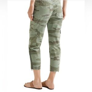 CURRENT/ELLIOT Casual Beach Cropped Camouflage Cargo 5 Pocket Cotton Pant SZ 25